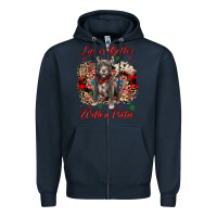 Navy Christmas life is better with a pittie Zipper Hoodie - JahusDesignShop