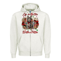 Oatmeal Heather Christmas life is better with a pittie Zipper Hoodie - JahusDesignShop
