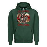 Sports Green Christmas life is better with a pittie Zipper Hoodie - JahusDesignShop