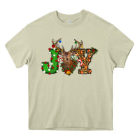 Mossy Christmas Joy Reindeer Heavy Core Tee - RanaPortraitStore