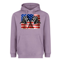 Lavender American Racing Flag Heavyweight Hoodie - JahusDesignShop