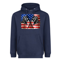 Navy American Racing Flag Heavyweight Hoodie - JahusDesignShop