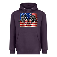 Plum American Racing Flag Heavyweight Hoodie - JahusDesignShop