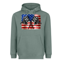 Sage American Racing Flag Heavyweight Hoodie - JahusDesignShop