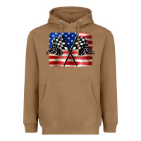 Toasted Coconut American Racing Flag Heavyweight Hoodie - JahusDesignShop