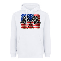 White American Racing Flag Heavyweight Hoodie - JahusDesignShop