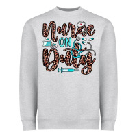 Heather Grey nurse on duty Heavyweight Sweatshirt - JahusDesignShop