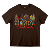 Chocolate Brown howdy christmas Heavy Core Tee - CowGirlArtShop