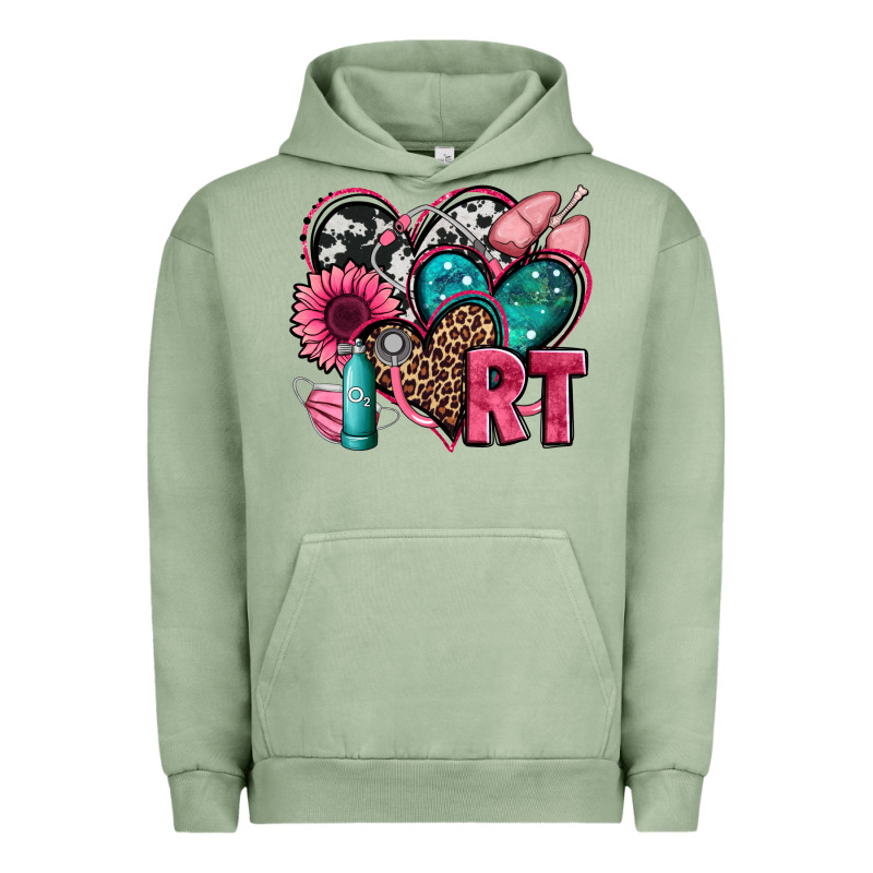 Rt Respiratory Therapist Hearts Urban Hoodie by Jasminsmagicworld | Teevron