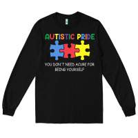Black Autistic Pride Autism Awareness Long Sleeve Tee - CowhideDigitalArt