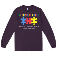 Plum Autistic Pride Autism Awareness Long Sleeve Tee - CowhideDigitalArt