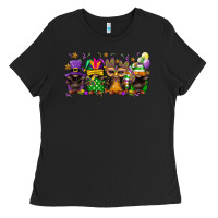 Black Mardi Gras afro gnomies Ladies Tee - FaDigitalArtStudio