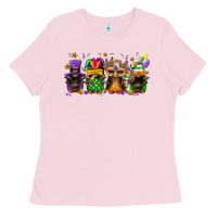 Bubblegum Pink Mardi Gras afro gnomies Ladies Tee - FaDigitalArtStudio