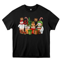 Black christmas polar bear reindeer and snowman coffee c Heavy Core Tee - CowGirlArtShop