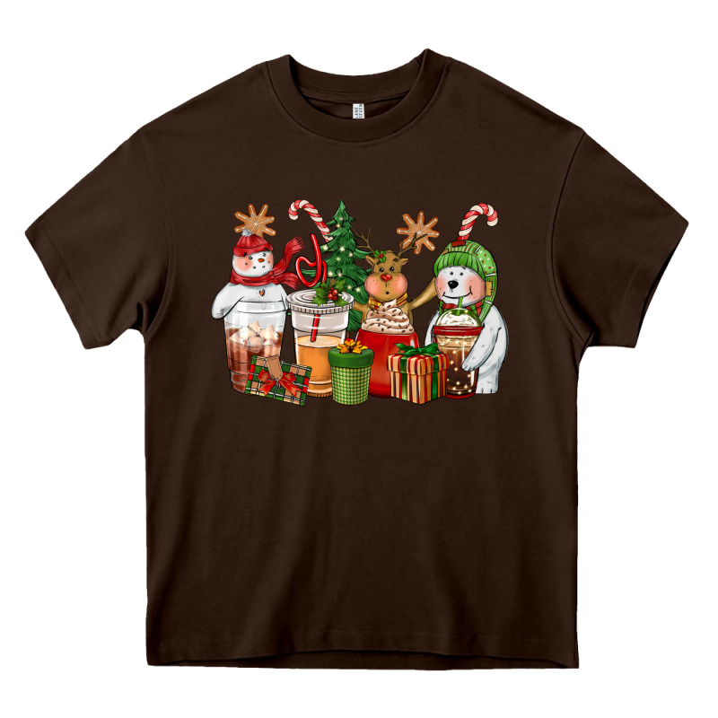 Christmas Polar Bear Reindeer And Snowman Coffee C Heavy Core Tee by CowGirlArtShop | Teevron