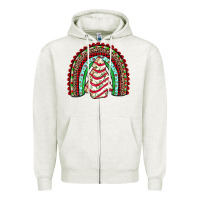Oatmeal Heather little debbie tree cakes rainbow Zipper Hoodie - JahusDesignShop