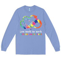 Colony Blue Love Needs No Words Heart Puzzle Autism Long Sleeve Tee - CowhideDigitalArt
