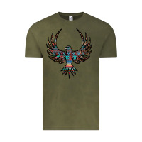Vintage Olive aztec leopard thunderbird Vintage Tee - RanaPortraitStore