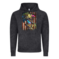 Vintage Black American Flag With Bass Fish Vintage Hoodie - LillyAllenDesigns