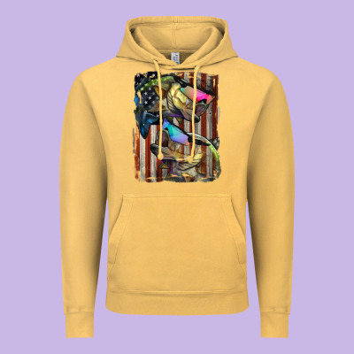 American Flag With Bass Fish Vintage Hoodie Designed By Lillyallendesigns