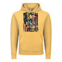 Vintage Mustard American Flag With Bass Fish Vintage Hoodie - LillyAllenDesigns