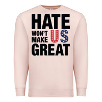 Pale Pink hate won't make us great black Premium Sweatshirt - artisFamous
