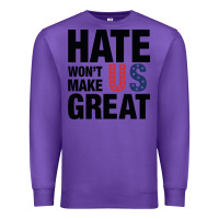 Purple hate won't make us great black Premium Sweatshirt - artisFamous