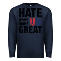 Navy hate won't make us great black Premium Sweatshirt - artisFamous
