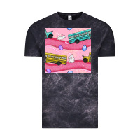 Cloud Black Easter School Bus Seamless Pattern Vintage Tee - BundleAndBundleShop