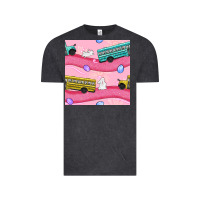 Vintage Black Easter School Bus Seamless Pattern Vintage Tee - BundleAndBundleShop