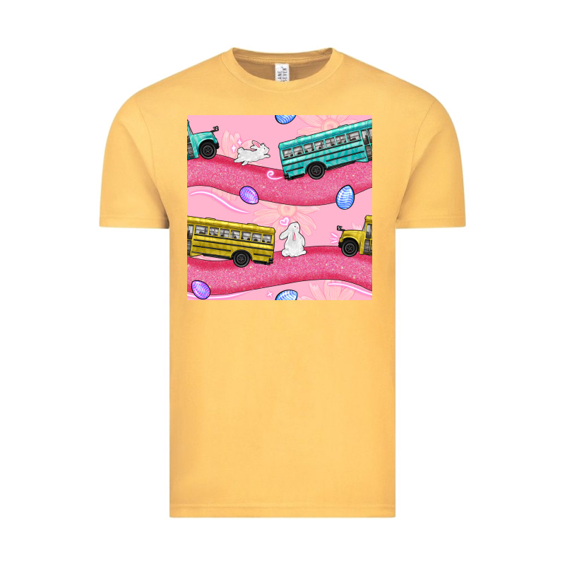 Easter School Bus Seamless Pattern Vintage Tee by BundleAndBundleShop | Teevron