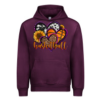 Mauve Wine basketball hearts Urban Hoodie - Jasminsmagicworld