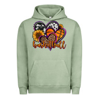 Pigment Oil Green basketball hearts Urban Hoodie - Jasminsmagicworld