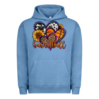 Pigment Pebble Blue basketball hearts Urban Hoodie - Jasminsmagicworld