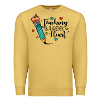 Antique Gold teaching i̇s a work of heart Premium Sweatshirt - JahusDesignShop