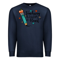 Navy teaching i̇s a work of heart Premium Sweatshirt - JahusDesignShop