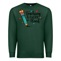 Sports Green teaching i̇s a work of heart Premium Sweatshirt - JahusDesignShop