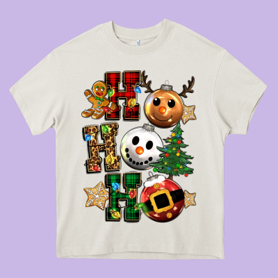 Ho Ho Ho Christmas Heavy Core Tee Designed By Cowgirlartshop