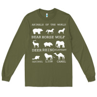 Army Green Animals Of The World Long Sleeve Tee - Bettercallsaul