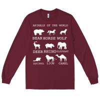 Burgundy Animals Of The World Long Sleeve Tee - Bettercallsaul