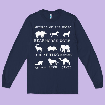 Animals Of The World Long Sleeve Tee Designed By Bettercallsaul