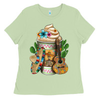 Matcha Mexican Hot Coffee Cup Ladies Tee - FaDigitalArtStudio