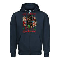 Navy Christmas life is better with a dachshund Zipper Hoodie - JahusDesignShop