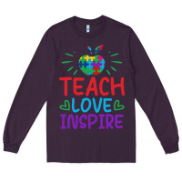 Plum teach love inspire Long Sleeve Tee - CowhideDigitalArt