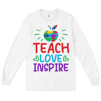 White teach love inspire Long Sleeve Tee - CowhideDigitalArt