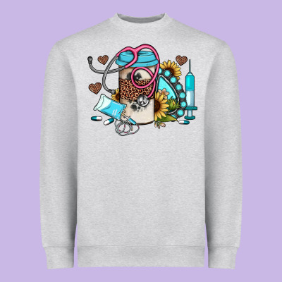 Western Sunflower Gemstone Nurse Heavyweight Sweatshirt Designed By Jahusdesignshop