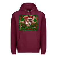 Burgundy christmas donkeys Premium Hoodie - Jasminsmagicworld