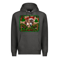 Charcoal Heather christmas donkeys Premium Hoodie - Jasminsmagicworld