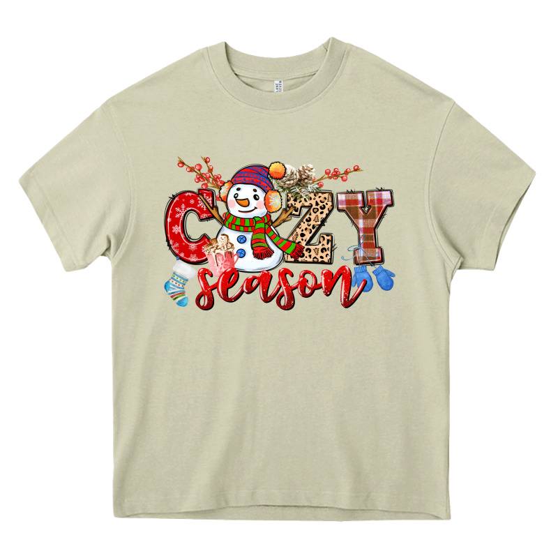 Cozy Season Snowman Heavy Core Tee by CowGirlArtShop | Teevron