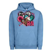 Pigment Pebble Blue rn registered nurse hearts Urban Hoodie - Jasminsmagicworld